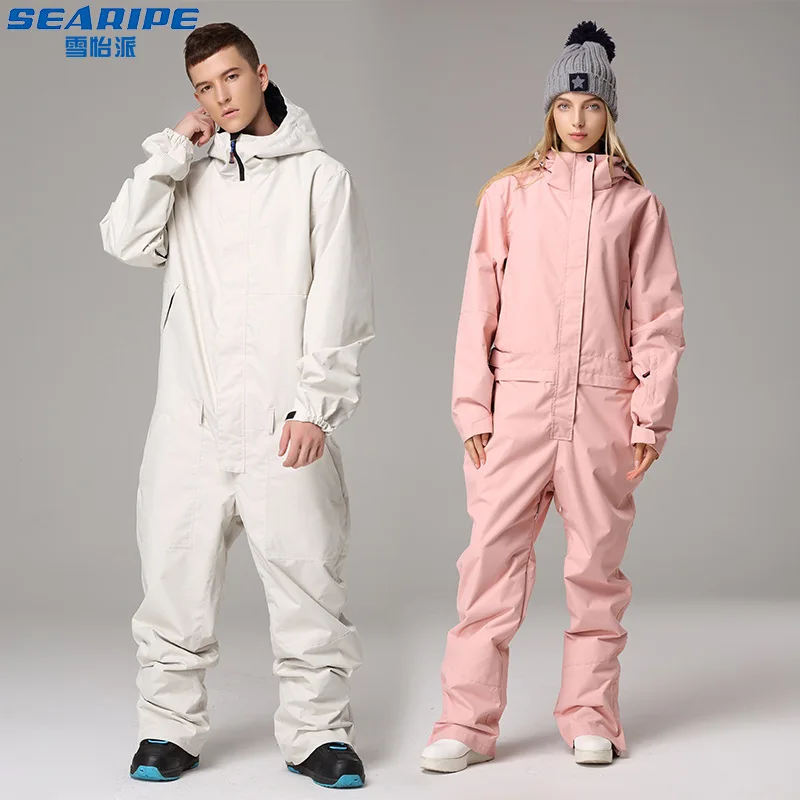 

Searipe Ski One Piece Suit Women Men Breathable Windproof Waterproof Snow Clothing Winter Warm Wear Snowboarding Outdoor Sports