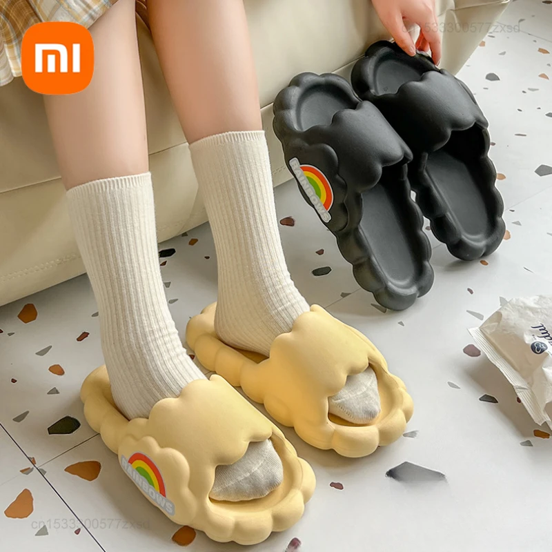 

Сандалии Xiaomi для мужчин и женщин, мягкая толстая подошва, Нескользящие, дышащие, для дома и улицы, Нескользящие, Эва, летние тапочки для пар, разные цвета