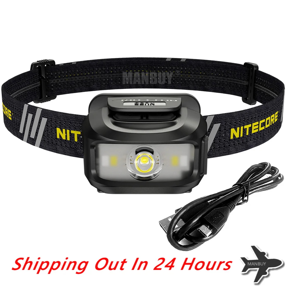 Налобный фонарь NITECORE NU35, 460LM, CREE XP-G3 S3, CRI + RED 5 + LED, встроенная аккумуляторная батарея, 10 режимов на выходе, оригинальный