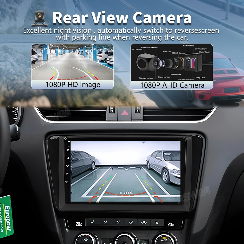 FÜR SKODA OCTAVIA 2 2007-2013 Android 13 Autoradio GPS Navi WIFI 4G BT