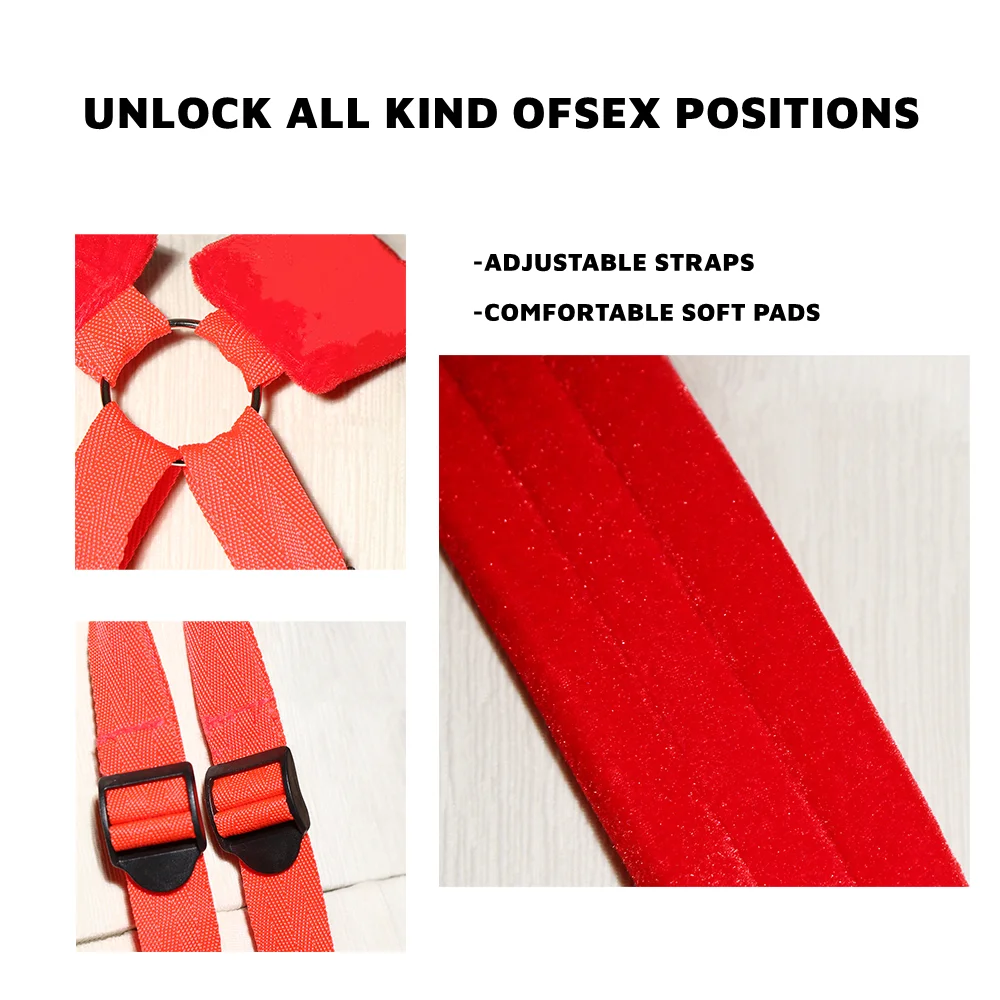 Adult Sex Toys Couples BDSM Bondage Love Slings Sex Swing Set Adjustable Straps Soft Plush Padding Mat Restraints Toys