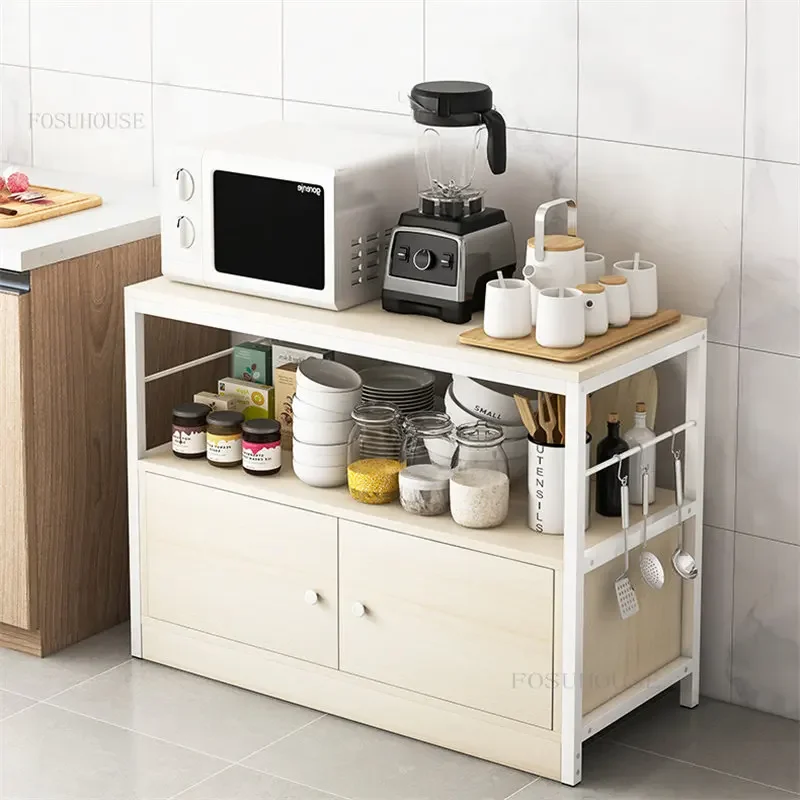 Multi-functional Cupboard Microwave Oven Storage Rack Kitchen Cabinets iron Floor Multi-layer Storage Cabinets Home Furniture K 2