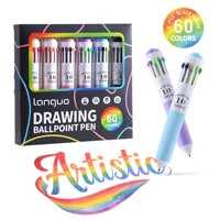 Languo Multicolor Pens,28/60 Colors, 10-in-1 Colored Ballpoint Pen,0.8mm Fine Point Smooth Writing,Retractable Ballpoint Pens 2