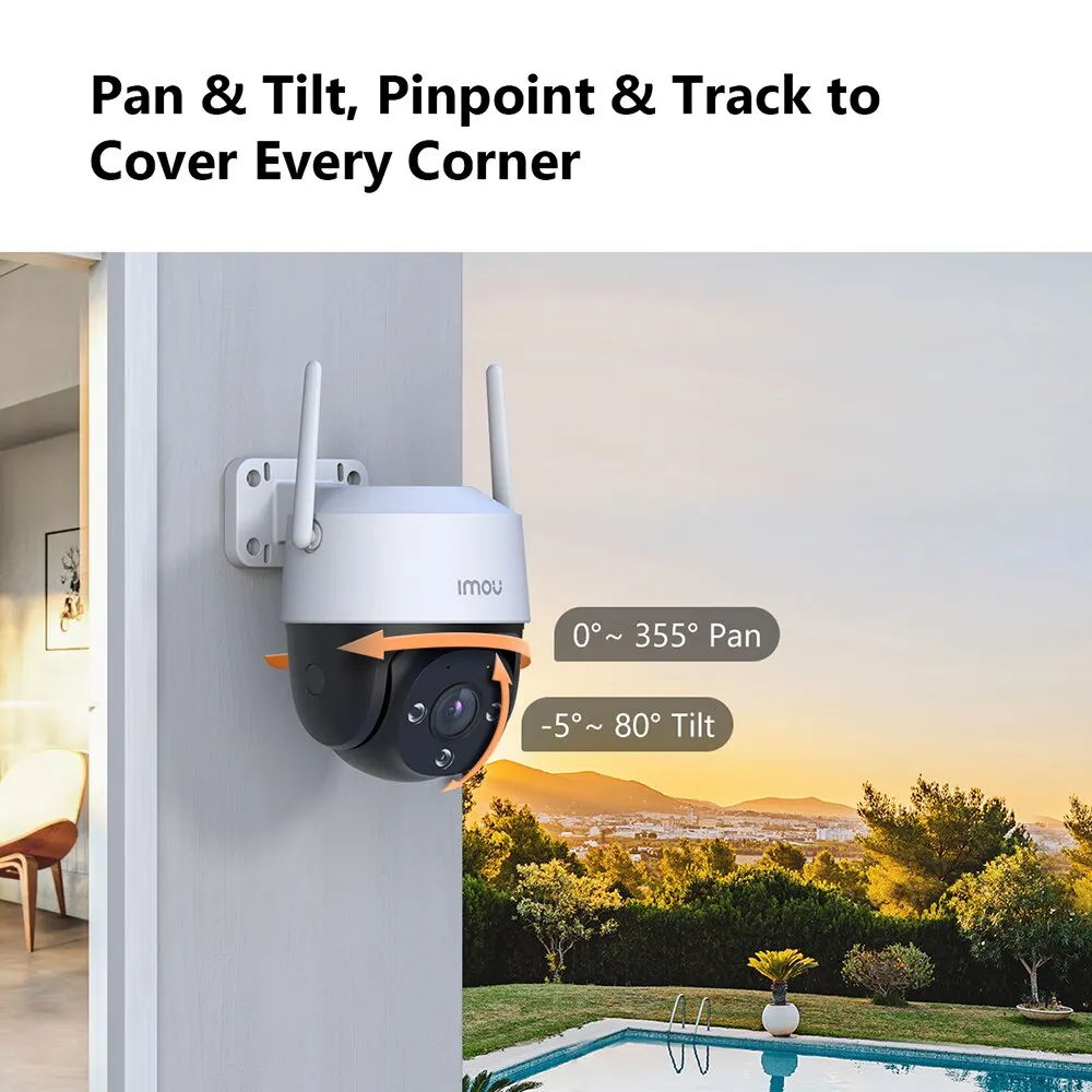 IMOU  SE + 1080P/4MP ߿ Wi-Fi ī޶ ߰ ð IP66 watherproof 8X   AI ΰ Ž 
