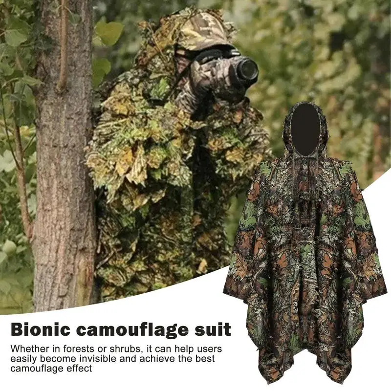 Bird Photo Camouflage Clothing 3D Effect Bird Photo Camouflage Cloak Breathable Animal Photography Invisible Cape Field Training