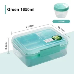 Double Layered Portable Lunch Box for Office, School, and Outdoor Picnics (Large Green)