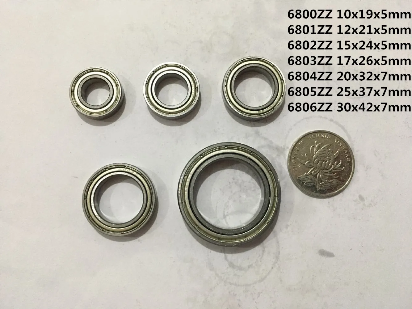 2pcs 6800ZZ 6801ZZ 6802ZZ 6803ZZ 6800-2RS 6801-2RS 6803-2RS Thin Wall Metal Shielded Bearing Rubber Sealed Bearing Ball Bearings