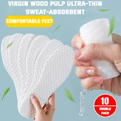 Eco-Friendly Breathable Disposable Shoe Insoles - Soft, Sweat-Absorbent Comfort for Men and Women (10 Pair)