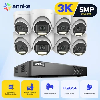 ANNKE 8CH 5MP Smart Dual Lights Lite Video Security System CCTV Kit With 3K 4X 5MP Built-in mic Waterproof Surveillance Cameras 1