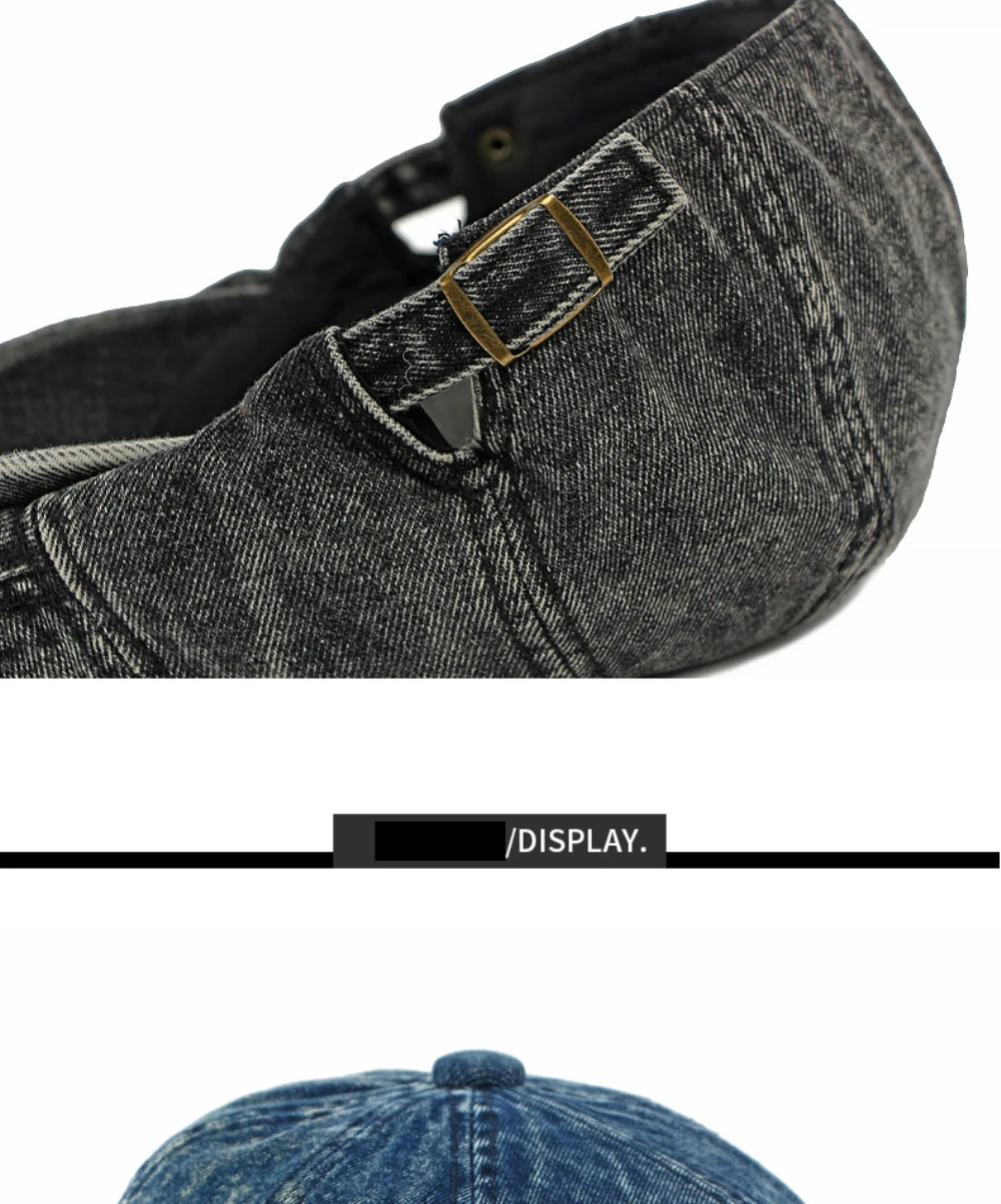 HT5045 Herren- und Damen-Baskenmütze, Neue Frühling-Herbst Denim-Baskenmütze, 100% Baumwolle, Verstellbare Künstlermütze, Unisex Achteckige Baskenmütze – Detail 10