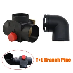 75mm Car Heater Air Vent Ducting T with L Branch Pipe Air Outlet Vent Pipe Ducting For Eberspacher Webasto Regulating Flap Valve