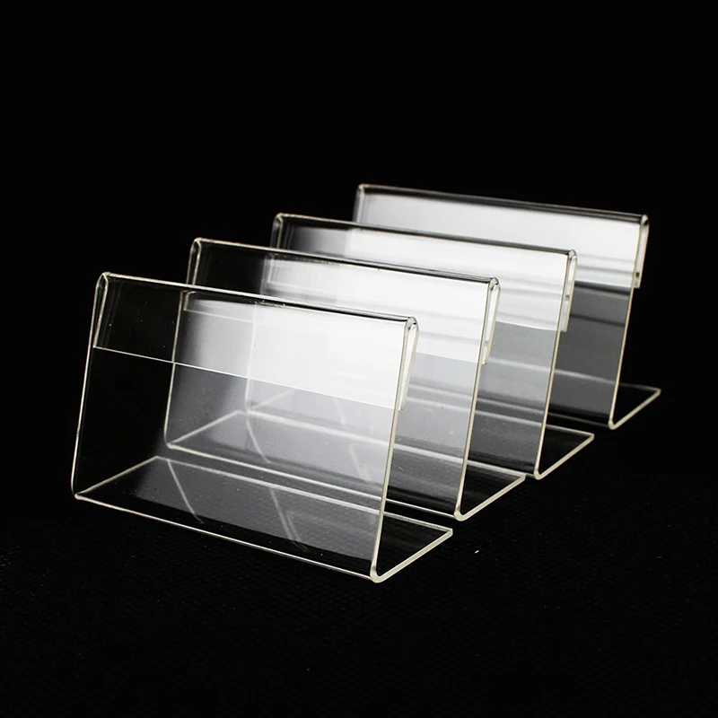 25pcs L Shape Table Sign Display Stand Name Price Card  Label Holder Counter Top Stand Retail Acrylic Clear Price Card Tag Label 4