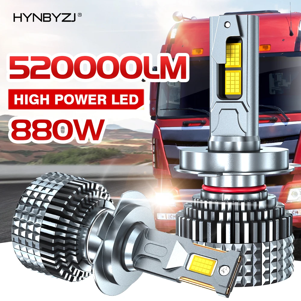 

HYNBYZJ 24V 520000LM H7 LED Car Headlight Bulbs H4 H11 H8 H9 H1 Canbus Auto Fog Lamp 9005 9006 HB3 HB4 9012 Car Lights for Truck