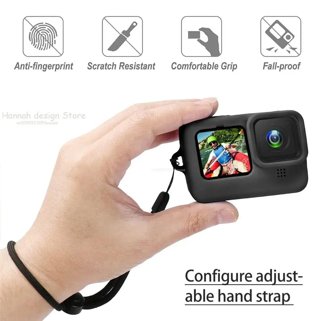 Coques silicone pour GoPro Hero 11/10/9/8/7/6/5 empilées, protection antichoc et étanche pour tous les modèles.