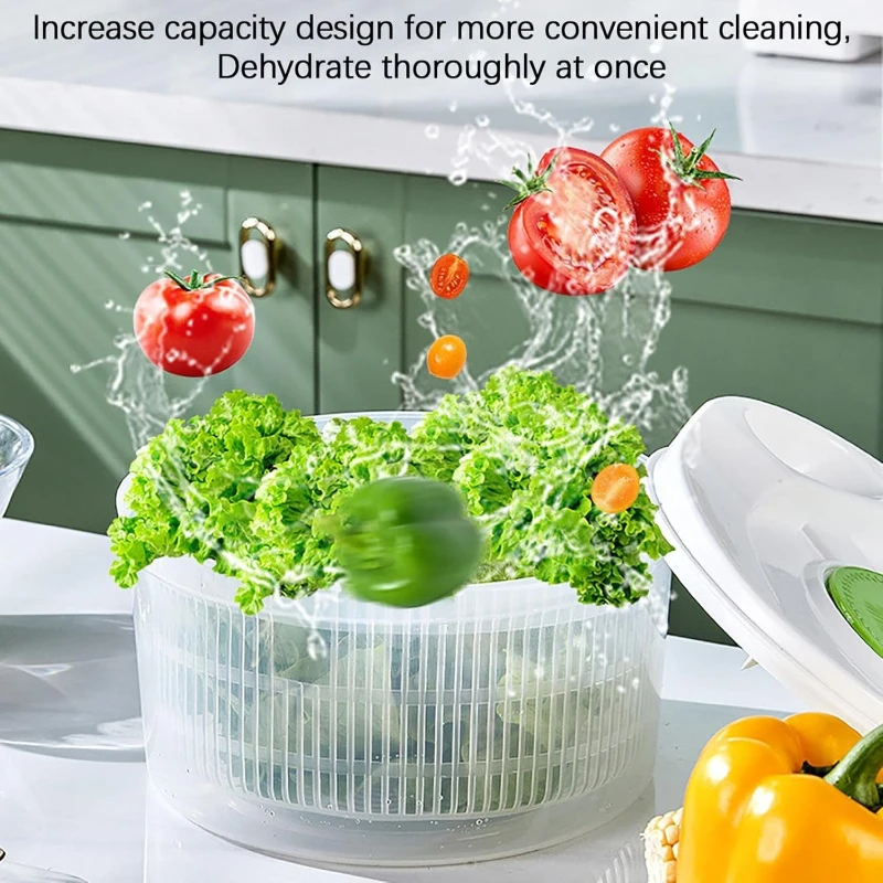 Multifunction Manual Salad Spinner Dryer Vegetable Fruit Food Dehydrator Quick Drying Kitchen Household Vegetable Dehydrator