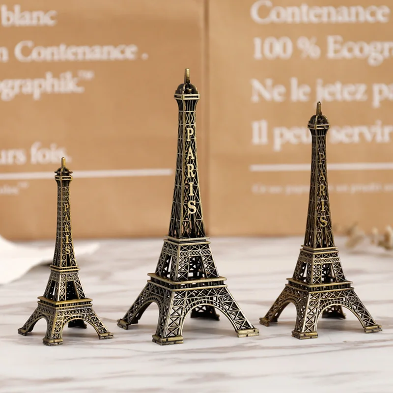 Figurine créative en métal de 10 cm - motif Tour Eiffel de Paris - article  de souvenir, de voyage - pour décoration intérieure, support photo