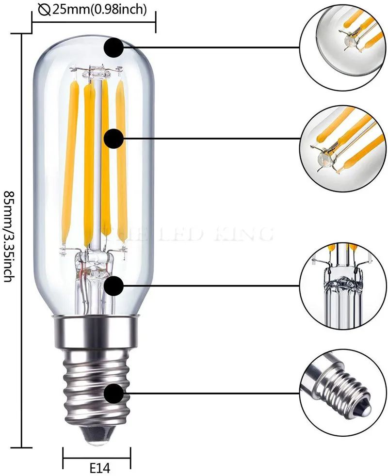 

1-10pcs/lot LED Fridge Light Bulb E14 4W 8W Refrigerator Corn bulb 220V LED Lamp Cold White/Warm white Replace Halogen Lights