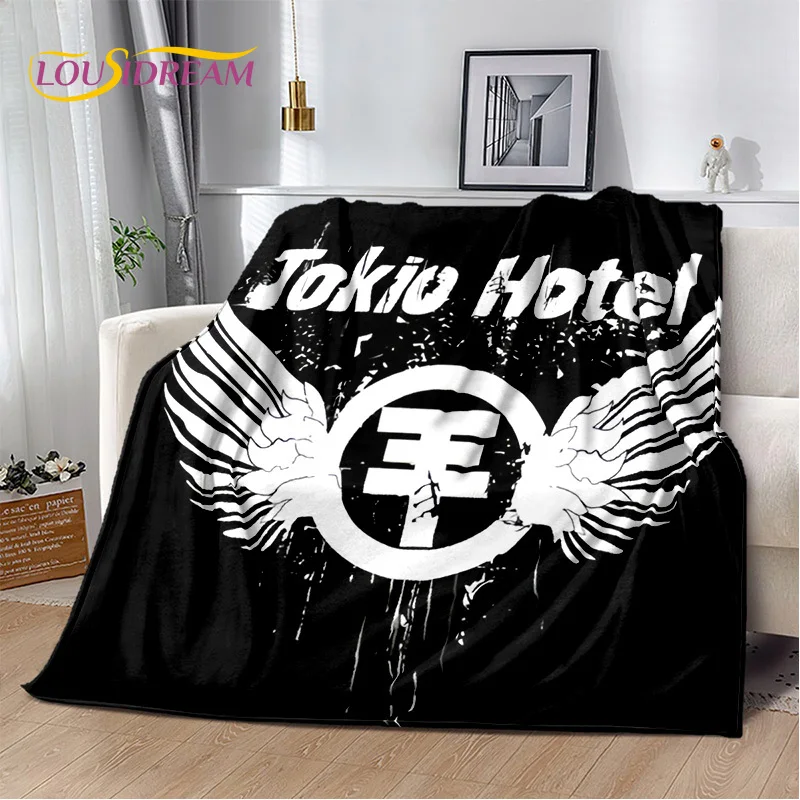 Tokio Hotel 록 밴드 Bill Kaulitz 담요, 플란넬 부드러운 던지기 담요 홈 침실 침대 소파 피크닉 사무실 하이킹 레저 낮잠