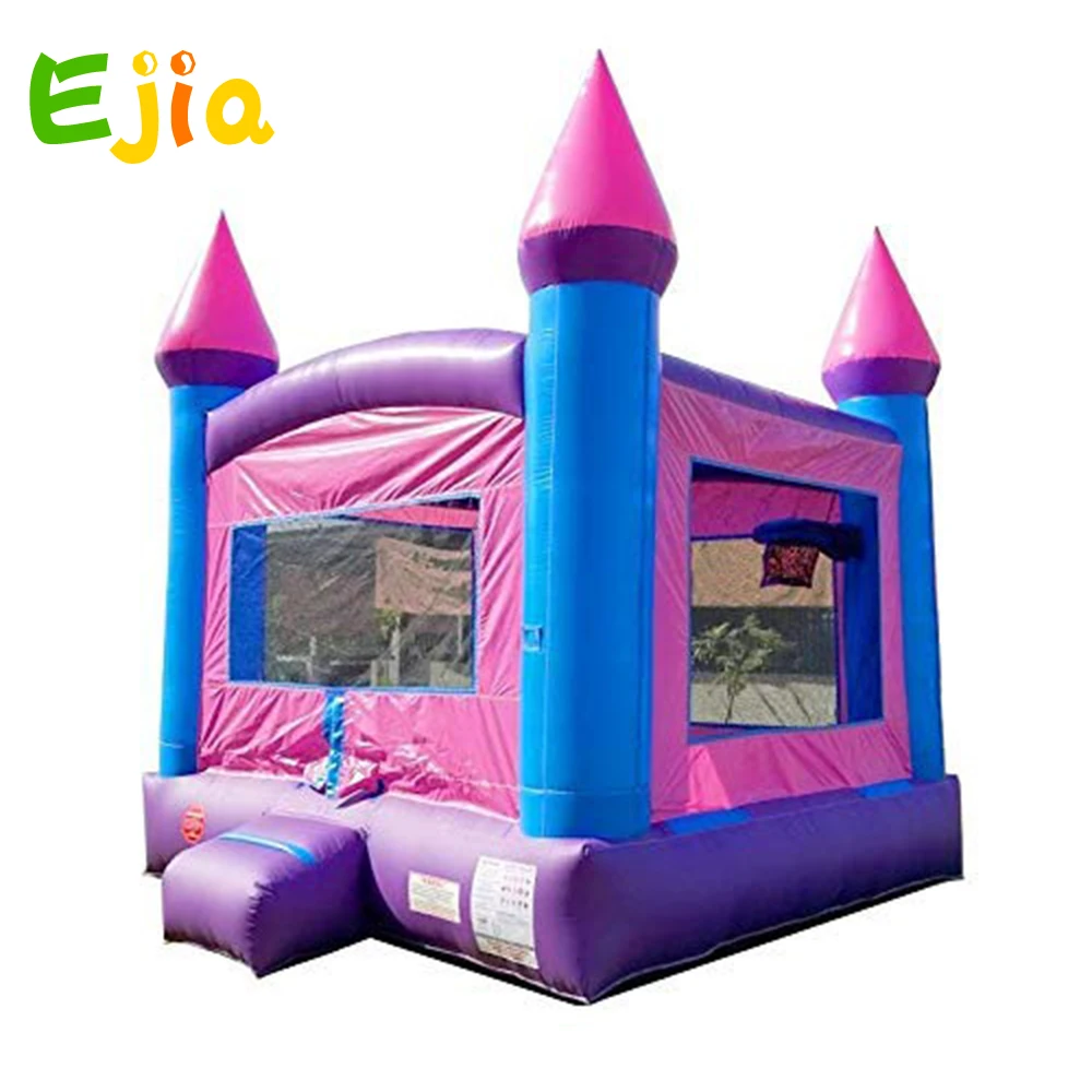 Anchor Stakes Crossover Pink Castle Complete Setup 13 Foot x 12 Foot Bouncy Area Includes: Blower and Storage Bag Inflatable Bounce House 