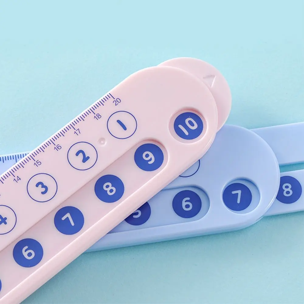 플라스틱 수학 분해 자 핑크/블루 휴대용 뺄셈 자 20 이내 교육용 시연 자 추가 연산 자