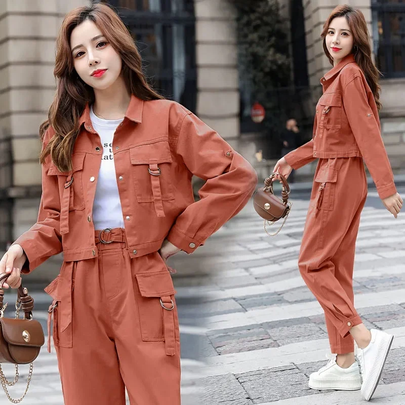 2023 New Spring Autumn Fashion Simple Commuting Slim Set Women's Fashion Set Foreign Style Age Reducing Workwear Two Piece Set