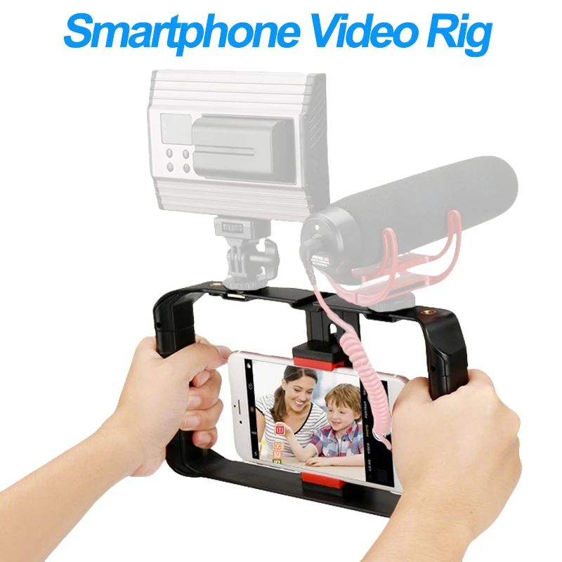 Smartphone Video Rig Filmmaking Case with Cold Shoe Mount