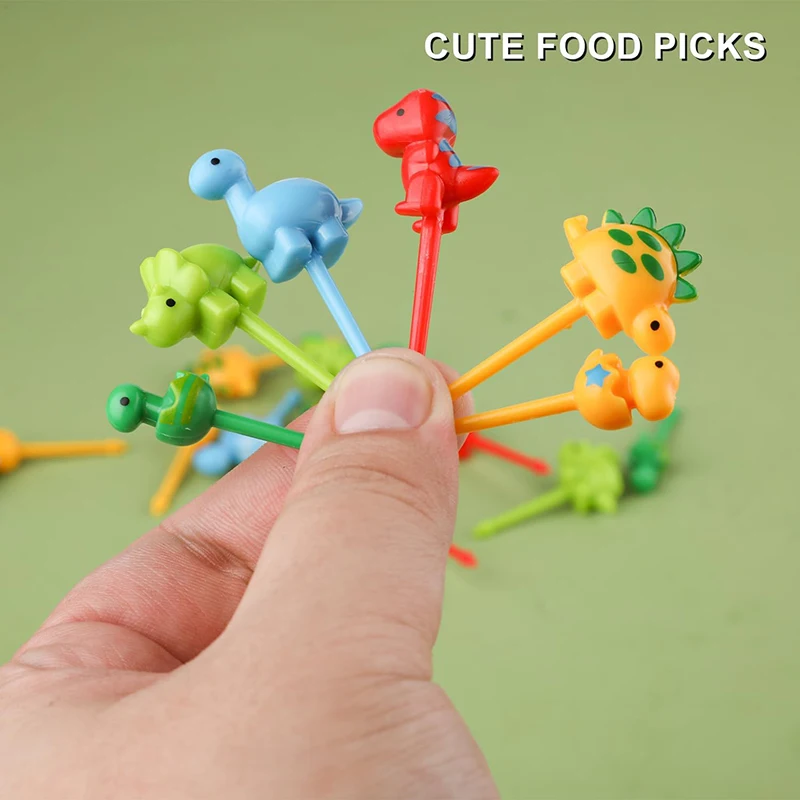 Food Picks Dinosaur Mini Fruit Forks Cute Animal Snack Dessert Toothpicks Kids Children Toddler Lunch Box Decor Accessories