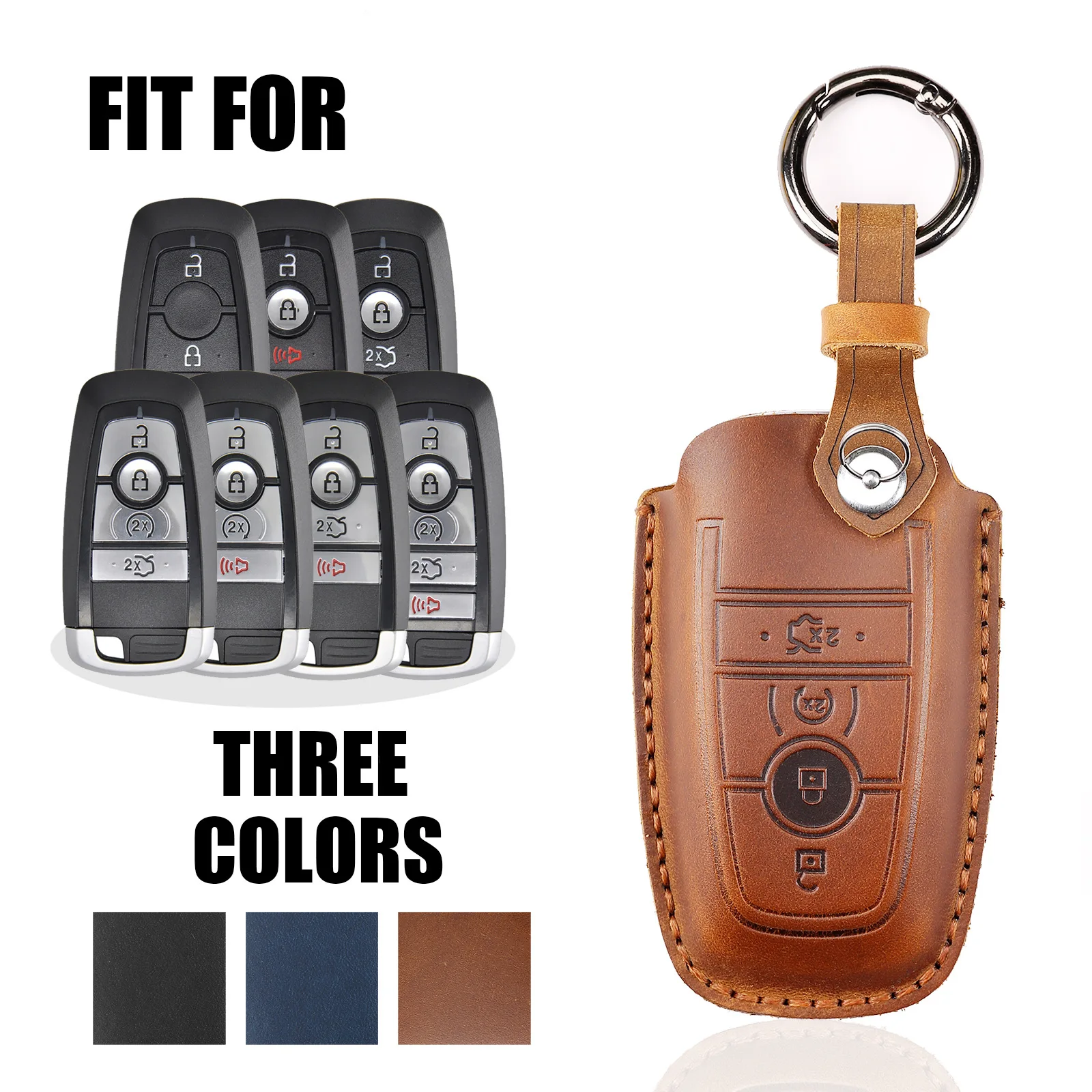 

Car Smart Key Case Cover for Ford Explorer Mustang Fusion Escape F150 F250 F350 F450 F550 for Lincoln MKC MKZ MKX 4 Button Shell