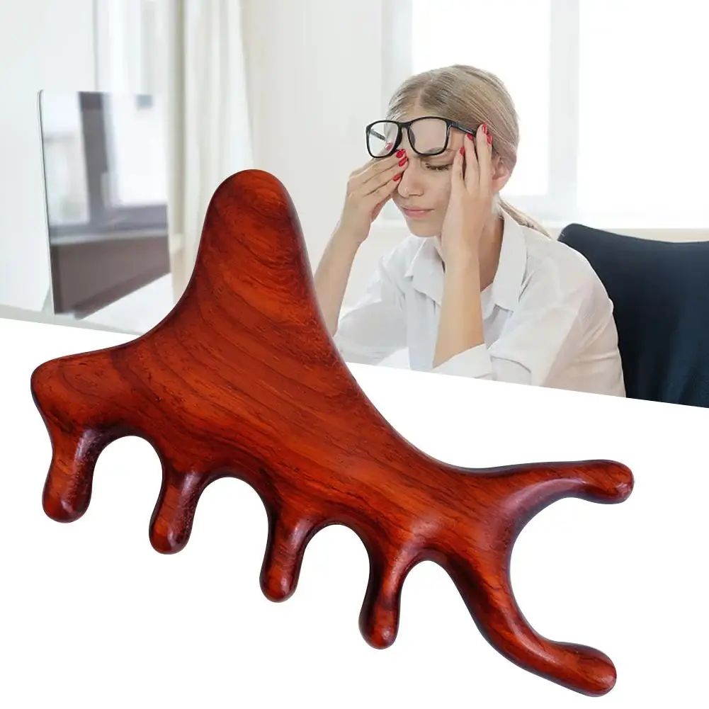 

Fish Shaped Sandalwood Gua Sha Comb Ergonomic Wide Comb Massage Massager Comb Scalp Head Tooth Thicken Widen Teeth Comb Woo A0T4