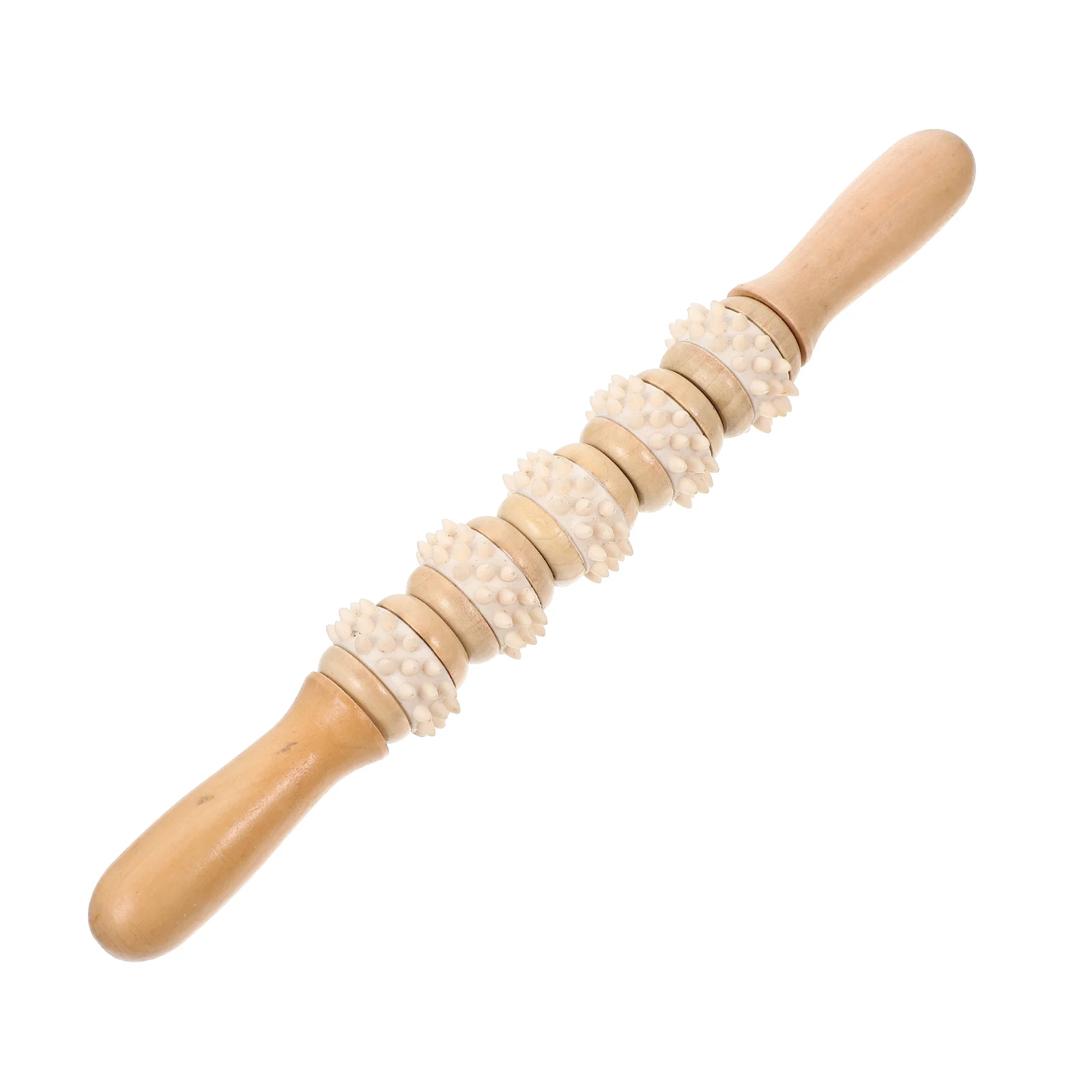 

Roller Massage Wood Rolling Stick Wooden Back Massager Acupoint Shoulder and Neck Lotus Tree Therapy Tools