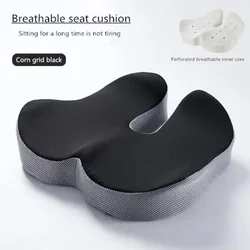 Ergonomic Memory Foam Office Chair Cushion for Women - Orthopedic Support and Comfort (3D Mesh black grey)