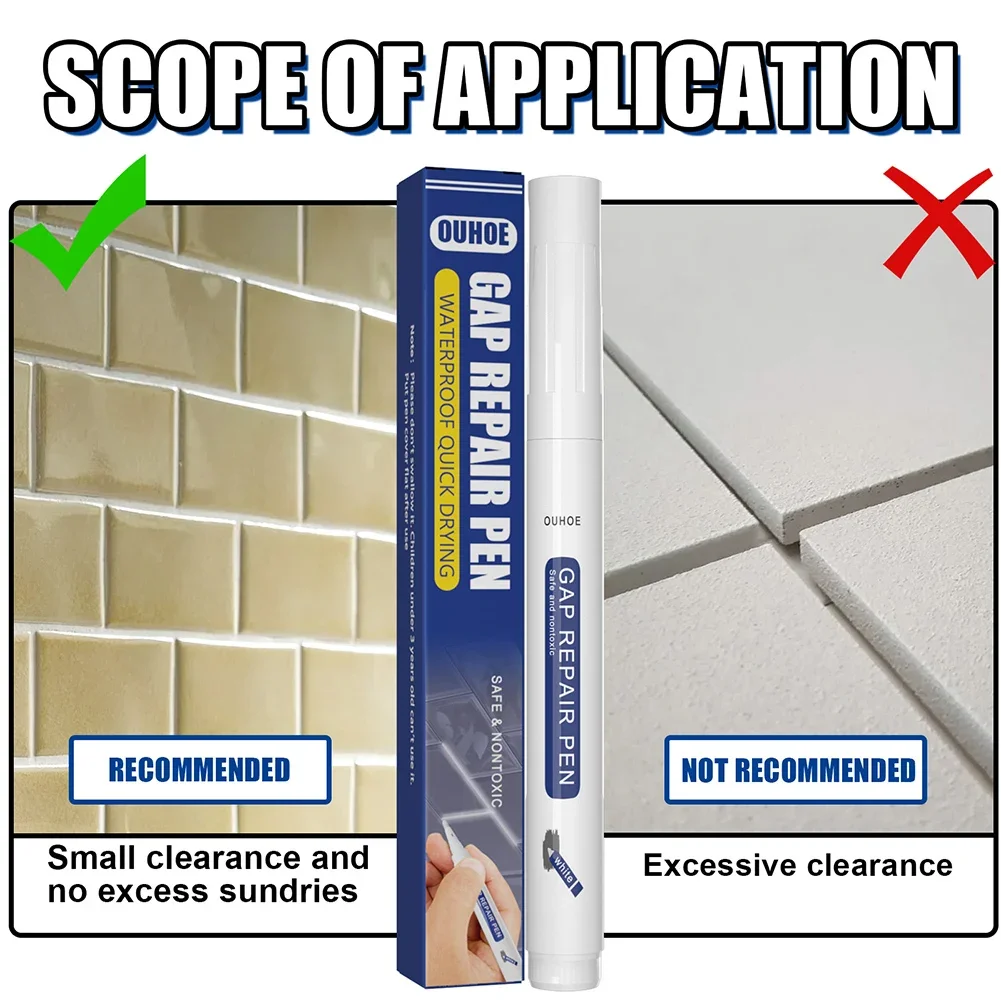 Tile Repair Pen Waterproof Floor Refill Grout Cleaner Agent for Bathroom