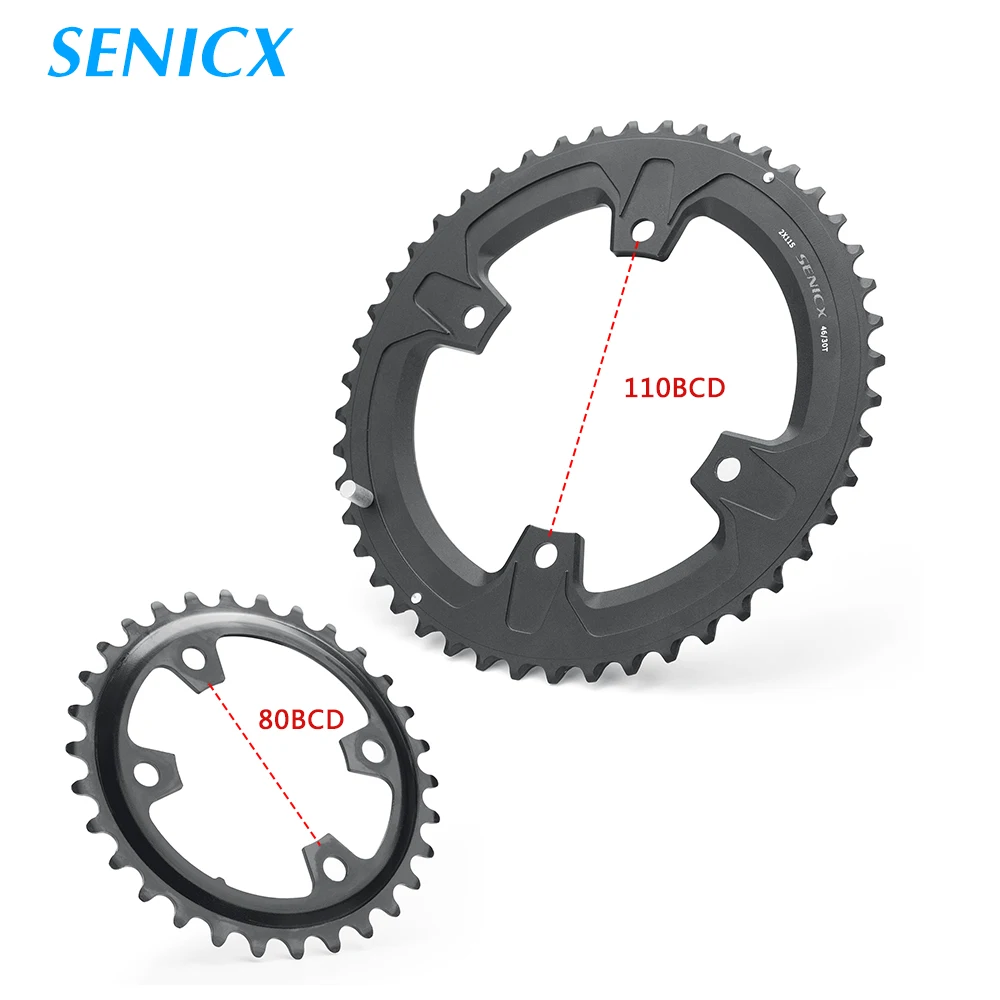 Single/Double Speed 110/80 BCD Chainring 42T 30-46T Crank 170mm