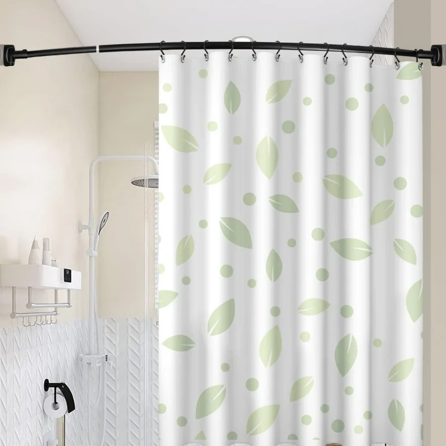 Adjustable Curved Black Shower Curtain Rod