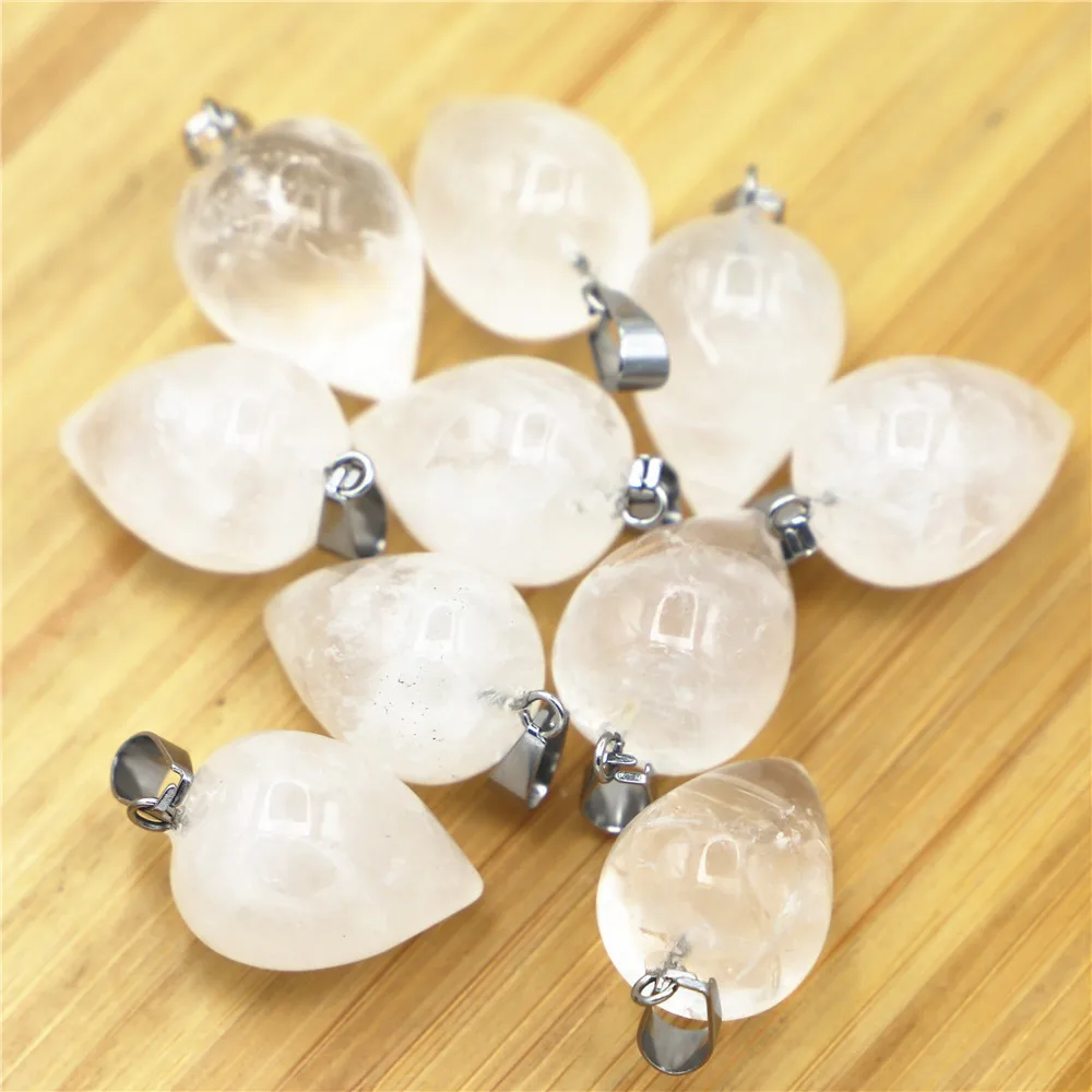 2022 New Good Quality Natural Clear Quartz Circular Cone Shape Pendants For Jewelry Making  Wholesale 12Pcs/Lot  Free Shipping