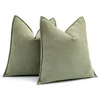 Lot de 2 housses de coussin en chenille douce, luxueux, pour canapé, de ferme, au design élégant, pour la décoration de la maison 1