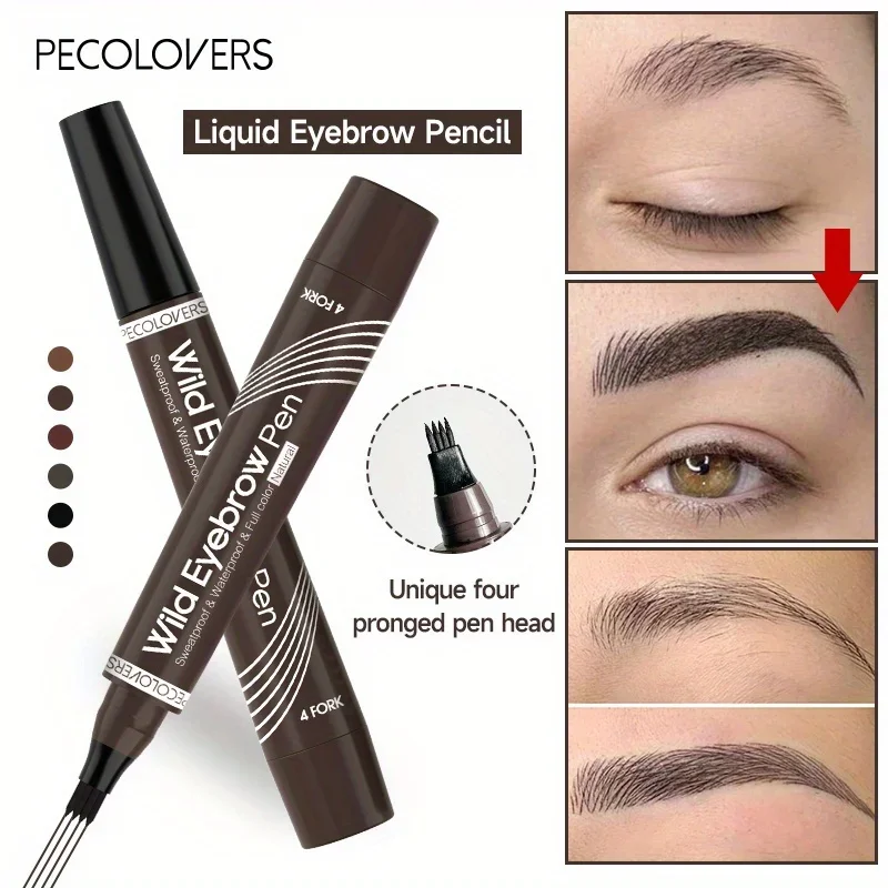 4 Forks Waterproof Eye Brow Pencil Matte Smudge-proof Liquid Tint Makeup Natural Lasting Eyebrow Tattoo Cosmetic 5