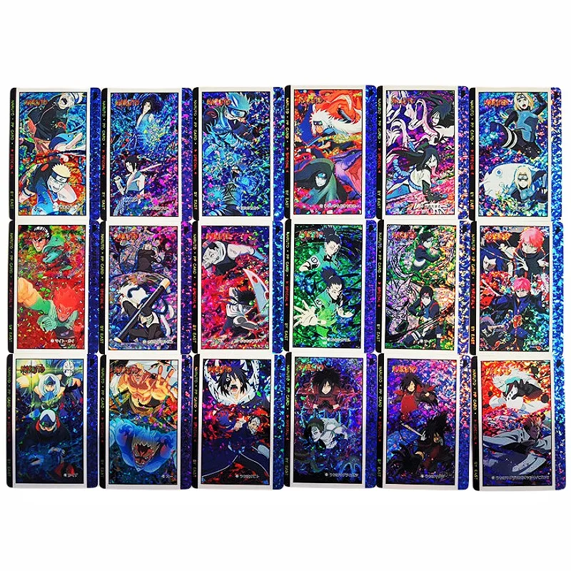 

18pcs/set NARUTO Animation Characters Sasuke Obito Madara Jiraiya Shikamaru Flash Card Classics Anime Collection Cards Toy Gift