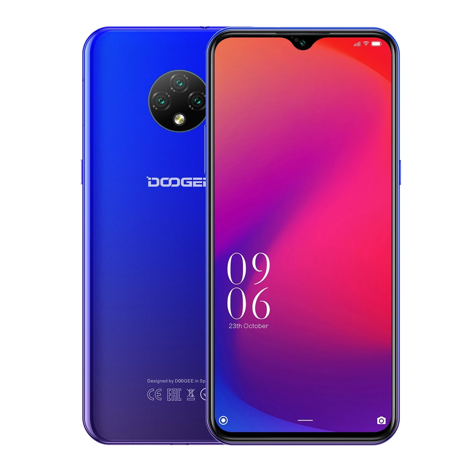 DOOGEE – Smartphone, X95 Pro, ram 4 go, rom 32 go, 6.52 ", étanche, téléphone intelligent, terminal mobile, processeur MTK6761V/WA Quad Core, 1.8GHz, Android 10, reconnaissance faciale, triple caméra arrière 1