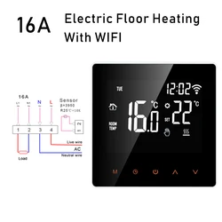 Tuya WiFi Smart Thermostat Electric Floor Heating Water/Gas Boiler Temperature Remote Controller for Google Home Alexa