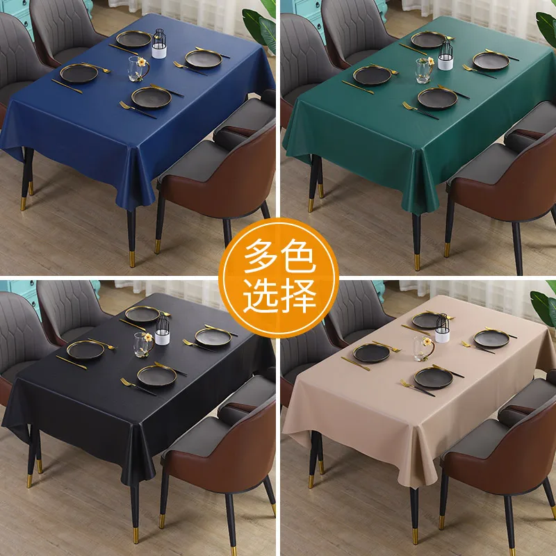 

D96 table leather table mat tablecloth waterproof, oil-proof, anti-scalding, no-wash rectangular light luxury black restauran