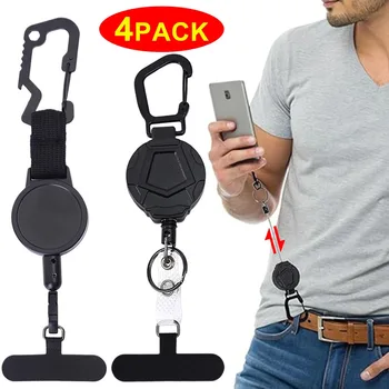 1/2/4 pcs Retractable Anti-Theft Phone Holder Cellphone Lanyard Strap Smartphone Safety Tether with Belt Clip for Outdoor Travel 1