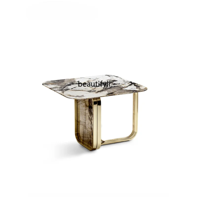 

Stone Plate Coffee Table Sofa Side Table Coffee Table Combination Living Room Side Table Imported Designer Villa Furniture