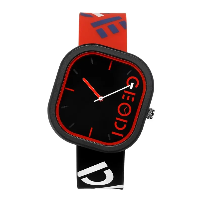 Student Sports Watch Irregular Square Dial Silicone Bands Fashion Men Quartz Watches Waterproof Women Clock Relojes Para Mujer