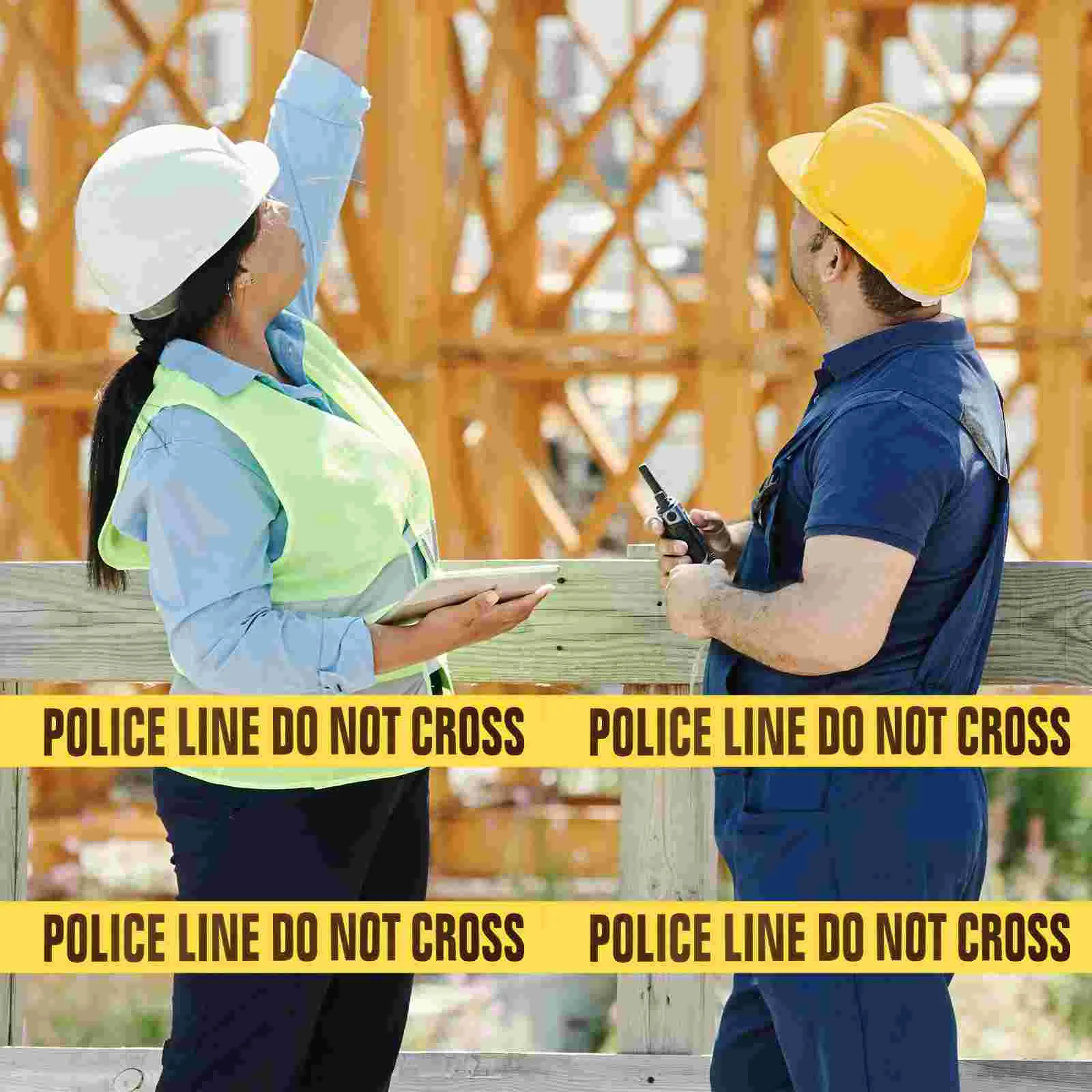 Yellow Black Police Line Do Not Enter Caution Tape Safety Barricade Warning Construction Party Crime Scene Roadway Traffic