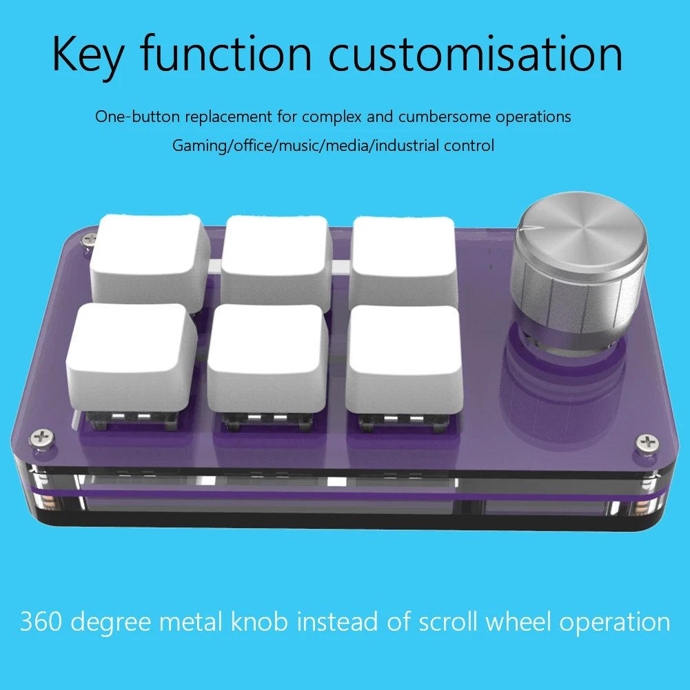 3/6 Keys Programming Macro Custom Knob Keyboard Copy Paste Mini Button ...