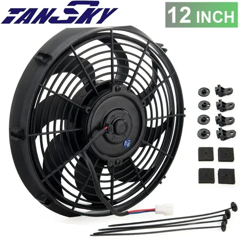 

New EPMAN 12"inch Electric Universal Cooling Radiator Fan Curved S-Blade For Radiator Oil Cooler TK-RCFS12F