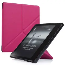 Vibrant PU Leather Folio Stand Cover (Rose Red)