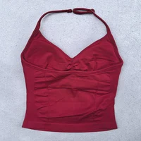 Haut de sport à bretelles réglable pour femmes, dos nu, soutien-gorge intégré, vêtements de Yoga, chemises sans manches, tenues d'entraînement, débardeur 4
