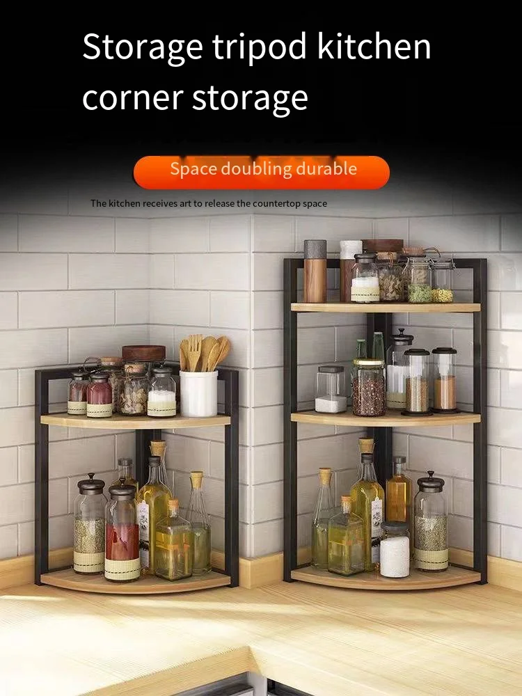 Kitchen Triangle Shelf Organizer Multi-Purpose Corner Spice Shelf Removable  Steel Rack Home Oil Salt Vinegar Storage Racks - AliExpress